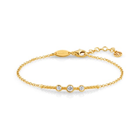Bracciale Bella in Argento con 3 Cubic Zirconia Bracciale in Argento 925 e Cubic Zirconia