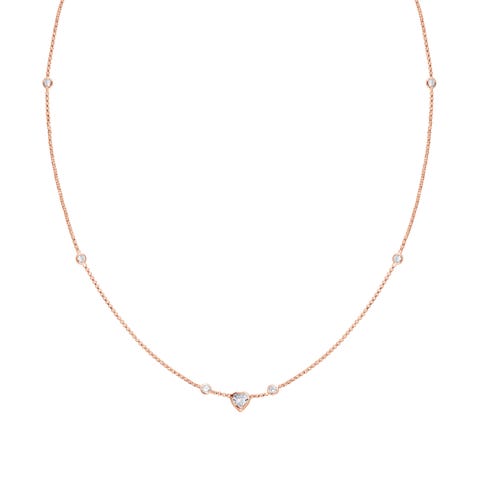 Sterling Silver Necklace with Zirconia Heart pendant Sterling silver necklace with Heart pendant
