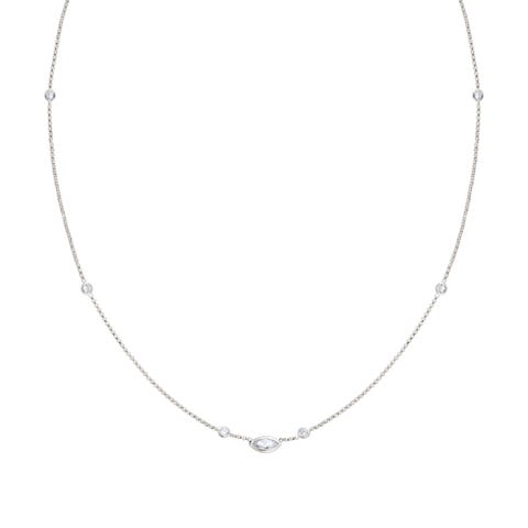 Sterling Silver Necklace with Oval Zirconia Sterling silver necklace with Oval pendant