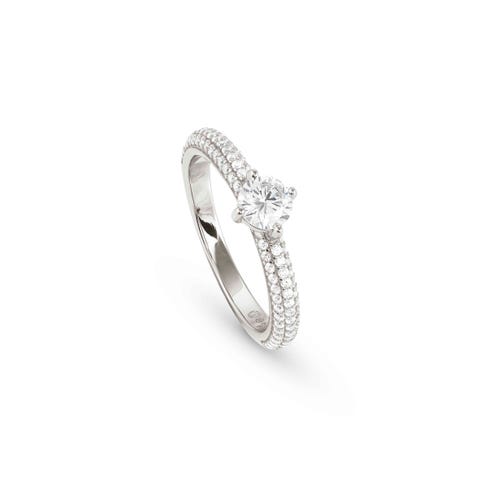 Solitär-Ring Aurea Silber Ring mit weißen Cubic Zirkonia