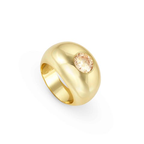 Ring Aurea Silber und Cubic Zirkonia Konvexer Ring mit Stein