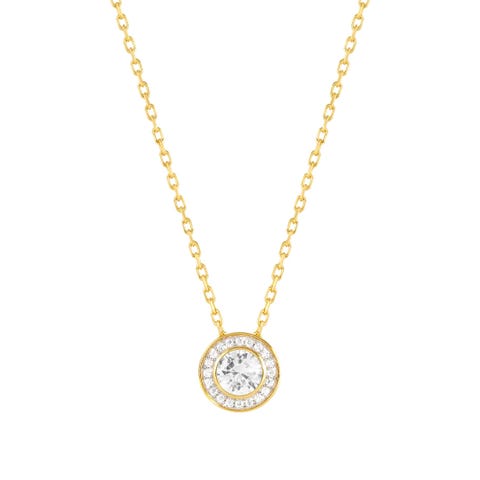 Aurea necklace, sterling silver and stones Necklace with pendant and Cubic Zirconia