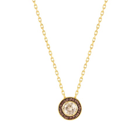 Collier Aurea argent 925 et zircones cubiques Collier solitaire avec zircones