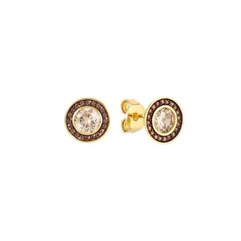 Boucles d'oreilles Aurea avec zircones Boucles d'oreilles en argent avec pierre centrale