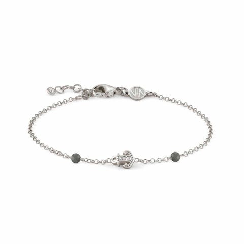 Gioie Bracelet with Anchor and Grey Jade Bracelet in sterling silver with nautical symbol
