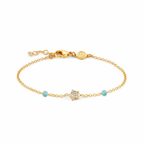Gioie Bracelet with Star and Light Blue Jade Bracelet in sterling silver with gemstone