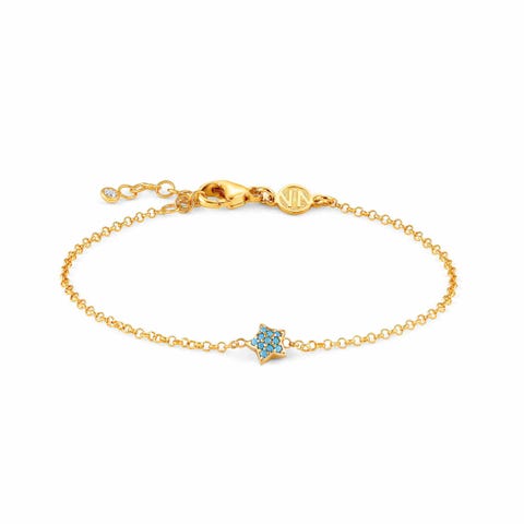 Armband Gioie mit Stern und himmelblauen Zirkonia Armband mit Symbol in 925er Silber