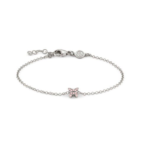 Gioie Bracelet with Butterfly and Pink Zirconia Bracelet with coloured Zirconia