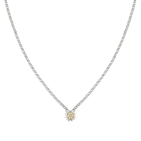 Gioie Necklace with Sun and Yellow Zirconia Necklace with symbol in sterling silver and gemstones