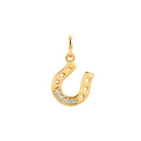 Charm MyPendants Ferro di cavallo Charm impreziosito con Cubic Zirconia e oro