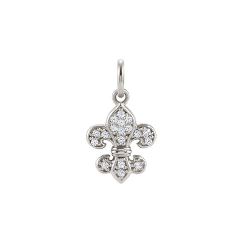 Charm MyPendants Giglio fiorentino Charm in Argento impreziosito con Cubic Zirconia