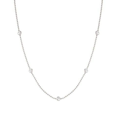 Short Necklace in Silver and coloured Crystal Necklace in sterling silver with gemstones