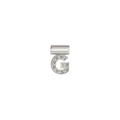 SeiMia Pendant with Letter G Letter Pendant in Silver and Cubic Zirconia