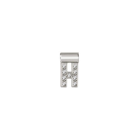 SeiMia Pendant with Letter H Letter Pendant in Silver and white Cubic Zirconias