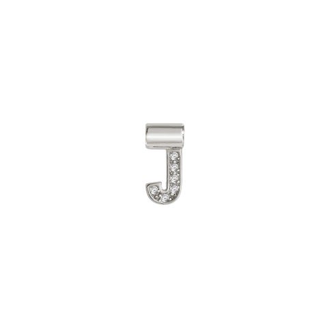 SeiMia Pendant with Letter J Letter in rhodium-plated Sterling Silver, Cubic Zirconia