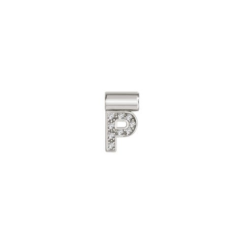 SeiMia Pendant with Letter P Alphabetic Letter in Silver and Cubic Zirconia
