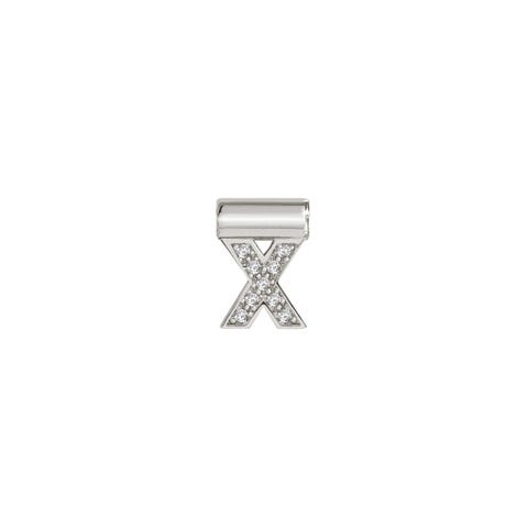 SeiMia Pendant with Letter X Letter in Sterling Silver with Stones
