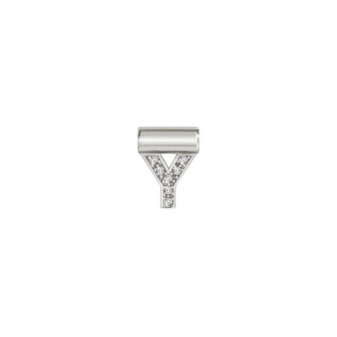 SeiMia Pendant with Letter Y pendant Letter in Silver with White Stones
