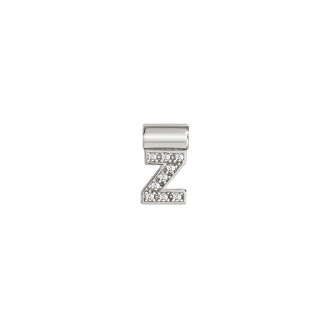 SeiMia Pendant with Letter Z and white Stones Alphabetic letter in Sterling Silver with Stones