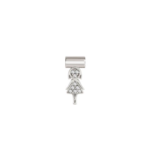 SeiMia Pendant with Mum symbol and white Stones Pendant in sterling silver with Cubic Zirconia