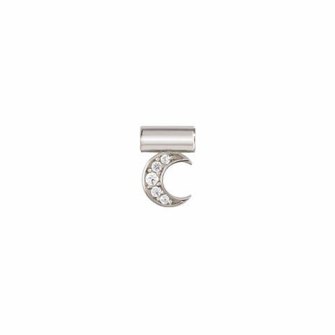 Ciondolo SeiMia con Luna e Zirconi Pendente in Argento 925 con simbolo