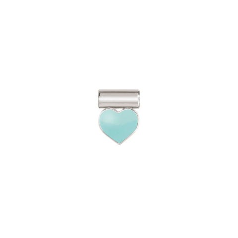 SeiMia Pendant with light blue Heart Pendant with symbol in silver and enamel