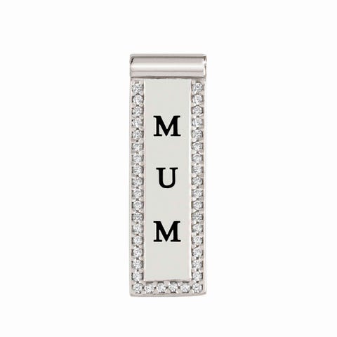 Breloque SeiMia Maman Breloque en Argent et Cubic Zirconia avec inscription