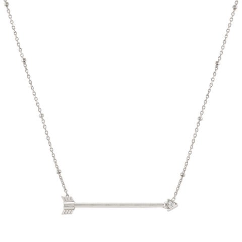 Necklace with large Arrow Silver necklace with Zirconia