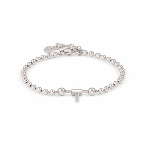 Bracelet SeiMia avec lettre I Bracelet avec Pendentif avec Pierres blanches