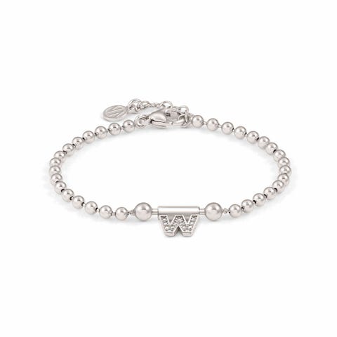 Bracelet SeiMia avec lettre W Bijou avec Pendentif en Argent et Cubic Zirconia