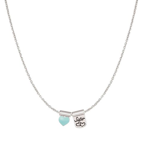 SeiMia Necklace with Sister and Heart pendants Necklace with pendants in sterling silver