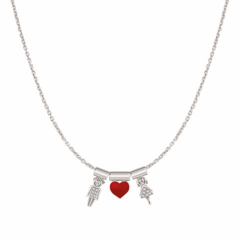 SeiMia Necklace with Him, Her, and Heart pendants Necklace with symbol pendants in sterling silver
