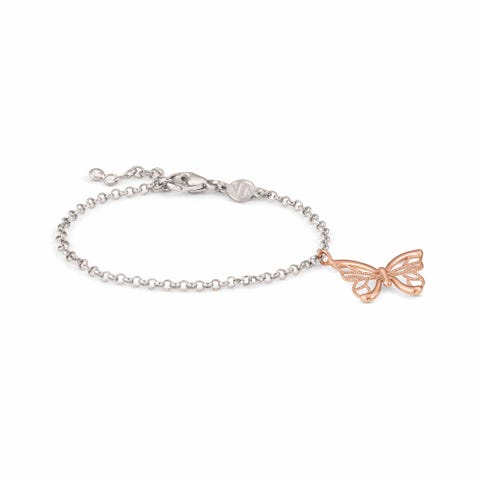 Primavera Bracelet with Butterfly Bracelet with pendant in rose gold