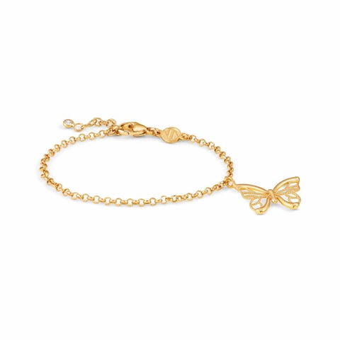 Primavera Bracelet in Gold with Butterfly Bracelet with gold plating