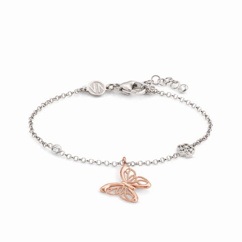 Bracciale Primavera con Farfalla Pendente Bracciale con Pendente in Oro Rosa