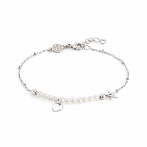 Melodie bracelet with Heart and pearls Jewellery in sterling silver