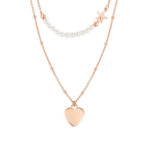 Melodie necklace with heart and pearls Jewellery in sterling silver