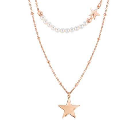 Melodie necklace Stars and pearls Jewellery in sterling silver with finish