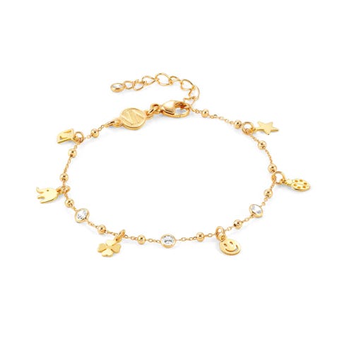 Melodie bracelet, Pendants white Cubic Zirconia Bracelet with  gold plated finish