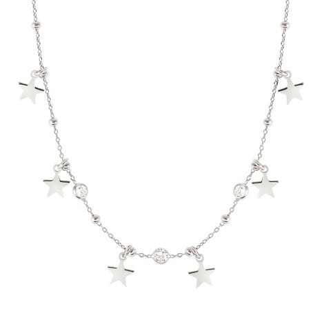 Melodie necklace with Stars and Cubic Zirconia Sterling silver necklace with Cubic Zirconia