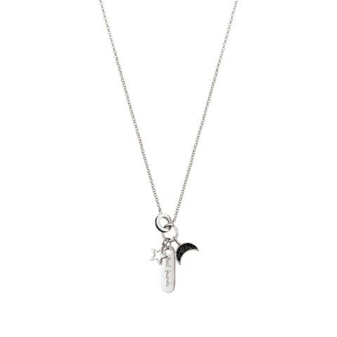 Collar Easychic Best Friend con Luna Collar de Plata con revestimiento superficial y pavé