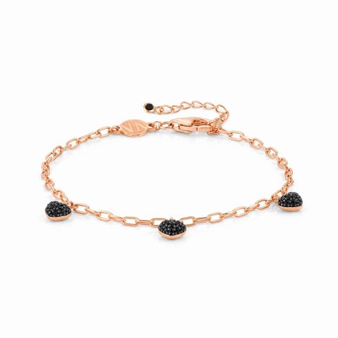 Easychic Hearts bracelet rose gold finish Bracelet with coloured Cubic Zirconia