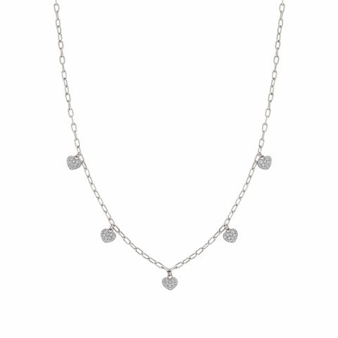 Collier Easychic Cœurs en Rhodium blanc Collier Love Edition avec Pendentifs