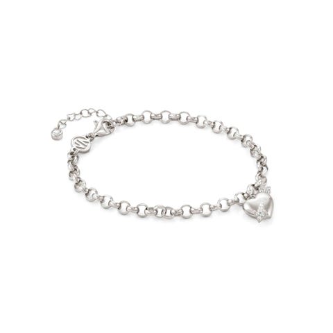 Sterling silver Sweetrock bracelet with Heart Bracelet with white Cubic Zirconia