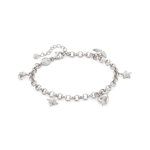 Bracelet SweetRock avec pierres blanches Bracelet en Argent avec Pendentifs