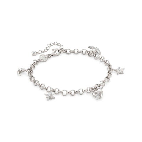 SweetRock bracelet with white stones Sterling silver bracelet with pendants