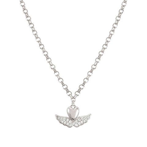 Collana SweetRock  con pietre Collana con cuore alato in argento