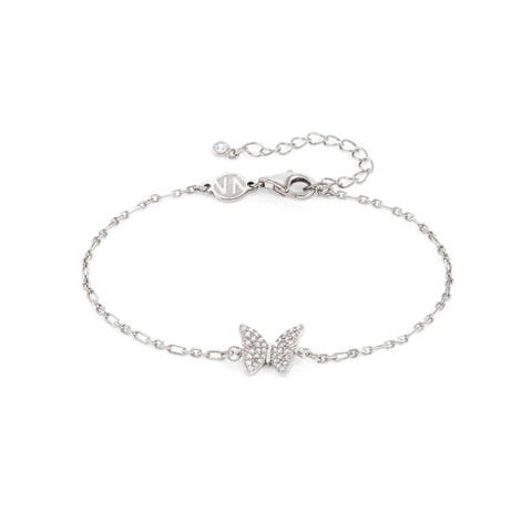 Bracciale Sweetrock Nature Farfalla Bracciale in argento con pietre bianche