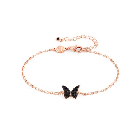 Bracciale Sweetrock Nature Oro Rosa Bracciale con Farfalla e Cubic zirconia