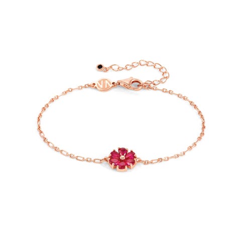 Bracciale Sweetrock Nature Fiore Oro Rosa Bracciale con Fiore e Cubic zirconia